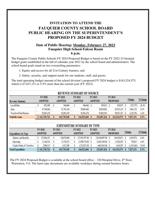 Fauquier County School Board Budget Public Hearing, Feb. 27, 2023