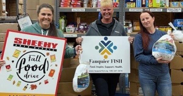 Sheehy Ford of Warrenton gifts Fauquier FISH 70 Thanksgiving turkeys