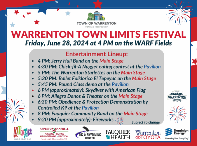 Warrenton Town Limits Festival Information and Maps