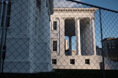 Virginia Capitol with fencing