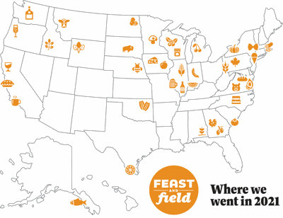 Feast and Field travel map