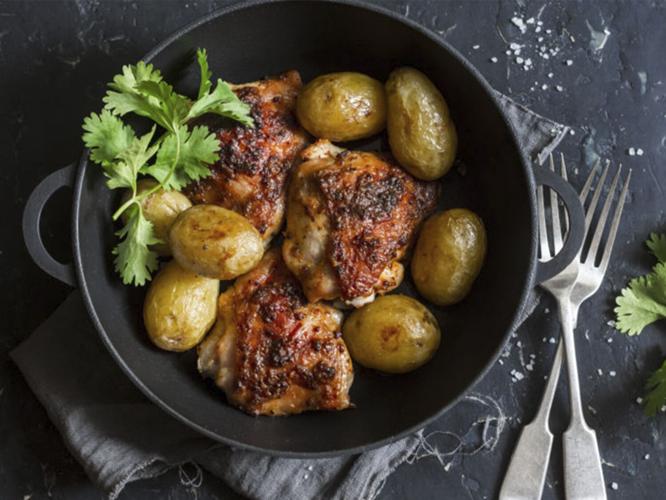 Spice Hunter One Pan Spicy Garlic Chicken and Potatoes