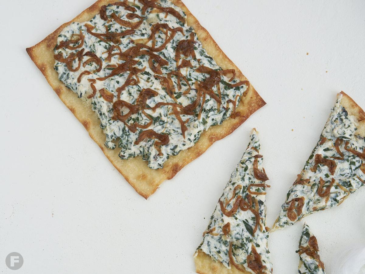 Pizza with Caramelized Onions, Ricotta and Chard
