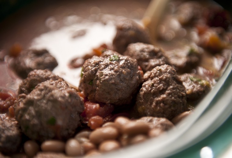 Slow Cooker Lamb Meatballs With Cannellini Beans Dark Seduction