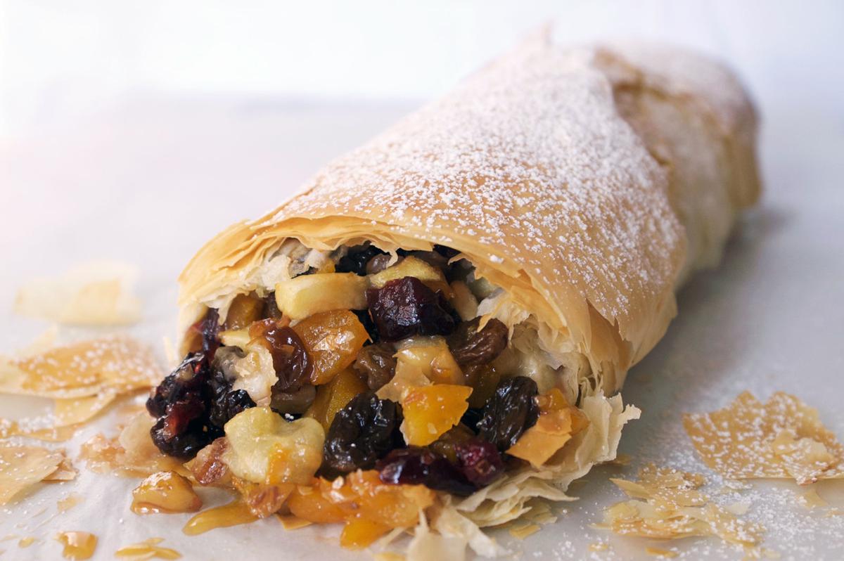 Dried-Fruit Strudel with Apricot Preserves