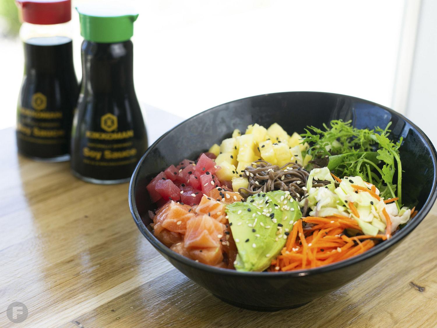 Today's Takeout Poke Bowl with Soba Noodles from Craft Sushi