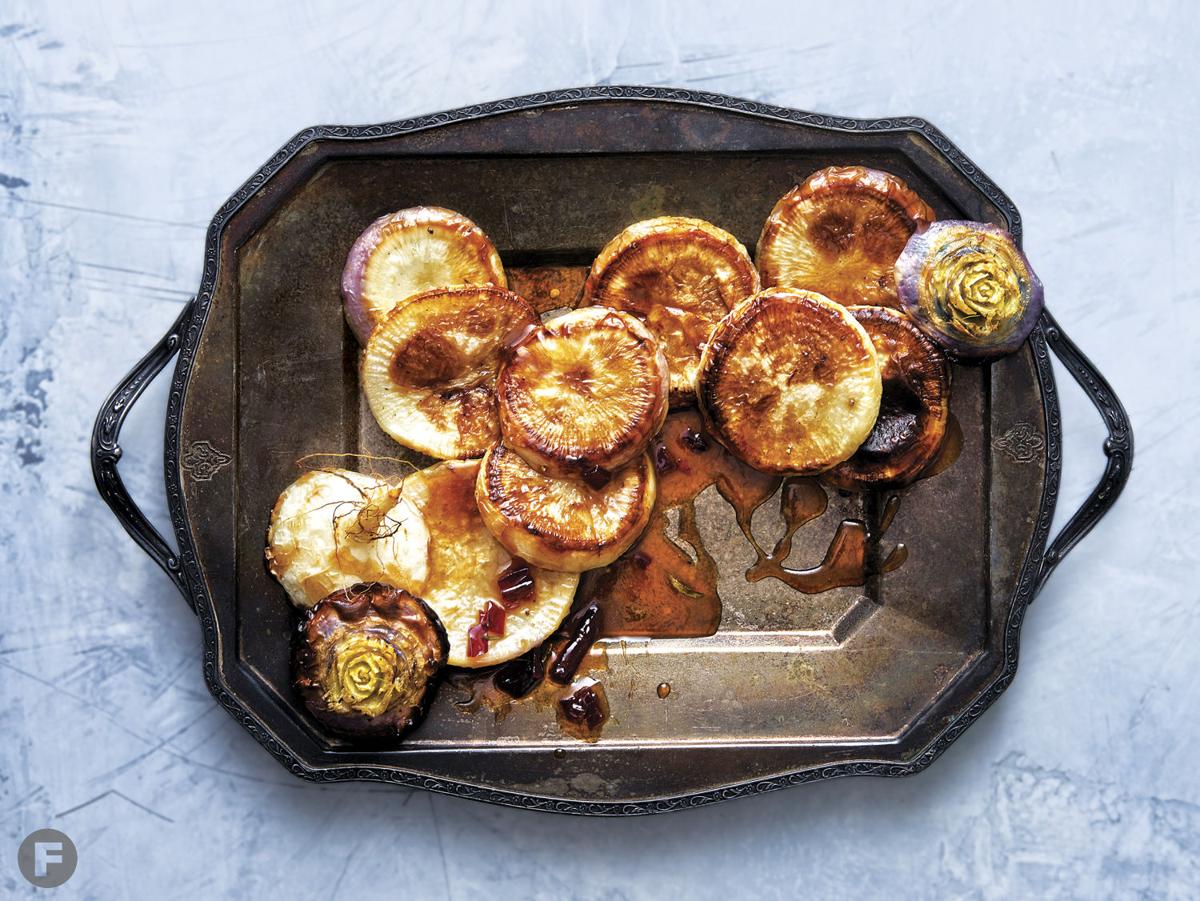 Cascara-Glazed Turnips with Rosemary and Chile