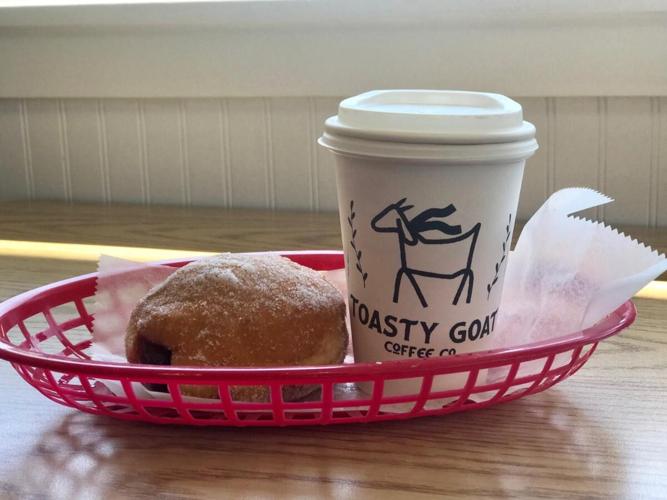 Toasty Goat Coffee Co. coffee and donut