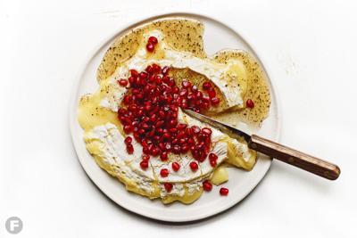 Baked Brie with Honey and Pomegranate Seeds