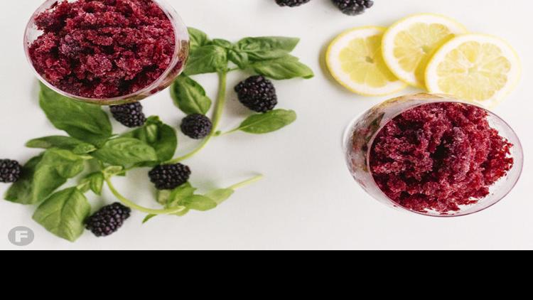 Blackberry Basil Lemonade Granita Sweets Feastmagazine Com