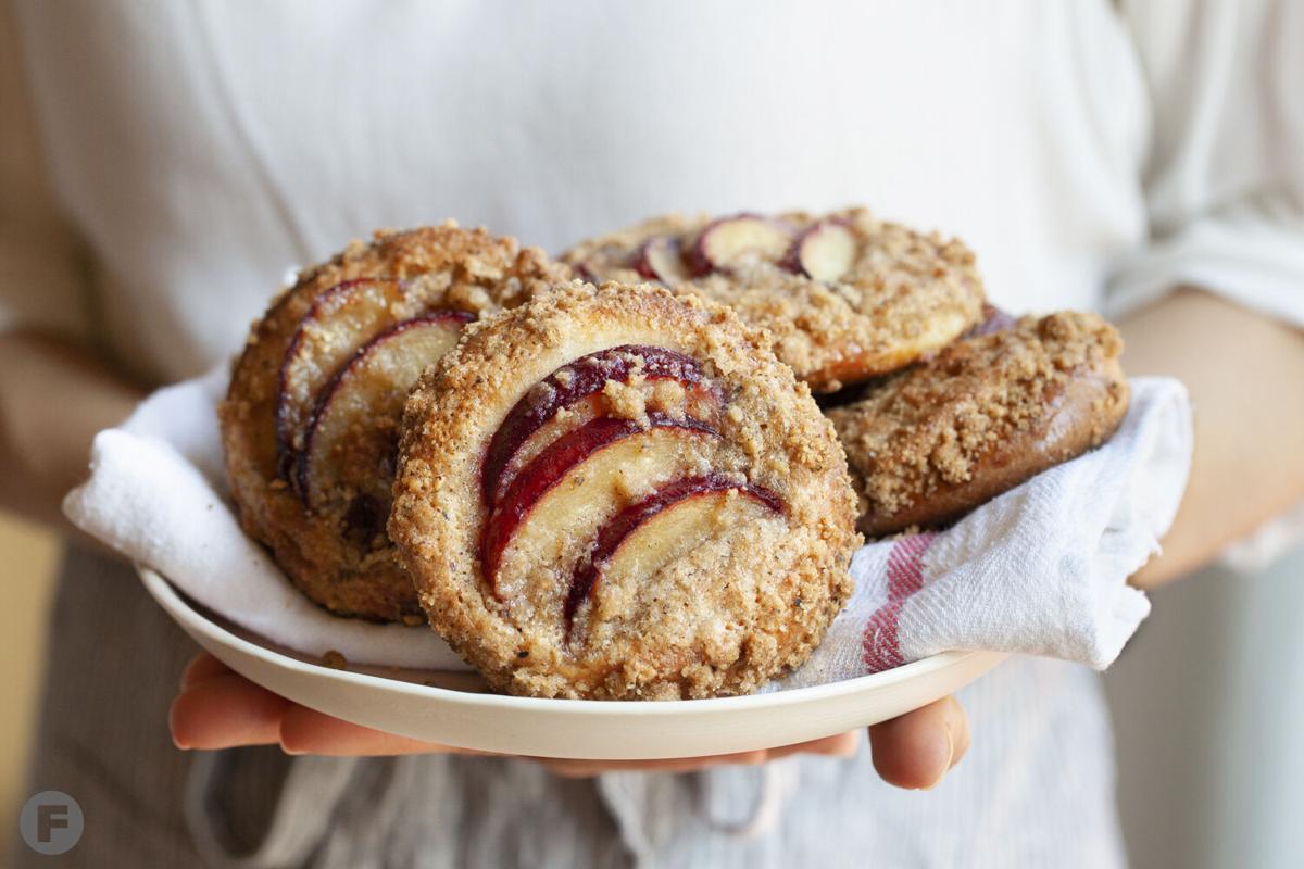 Plum-Hazelnut Brioche Tarts