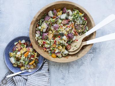 Roasted Corn Salad With Garlic Lime Dressing Starters Sides