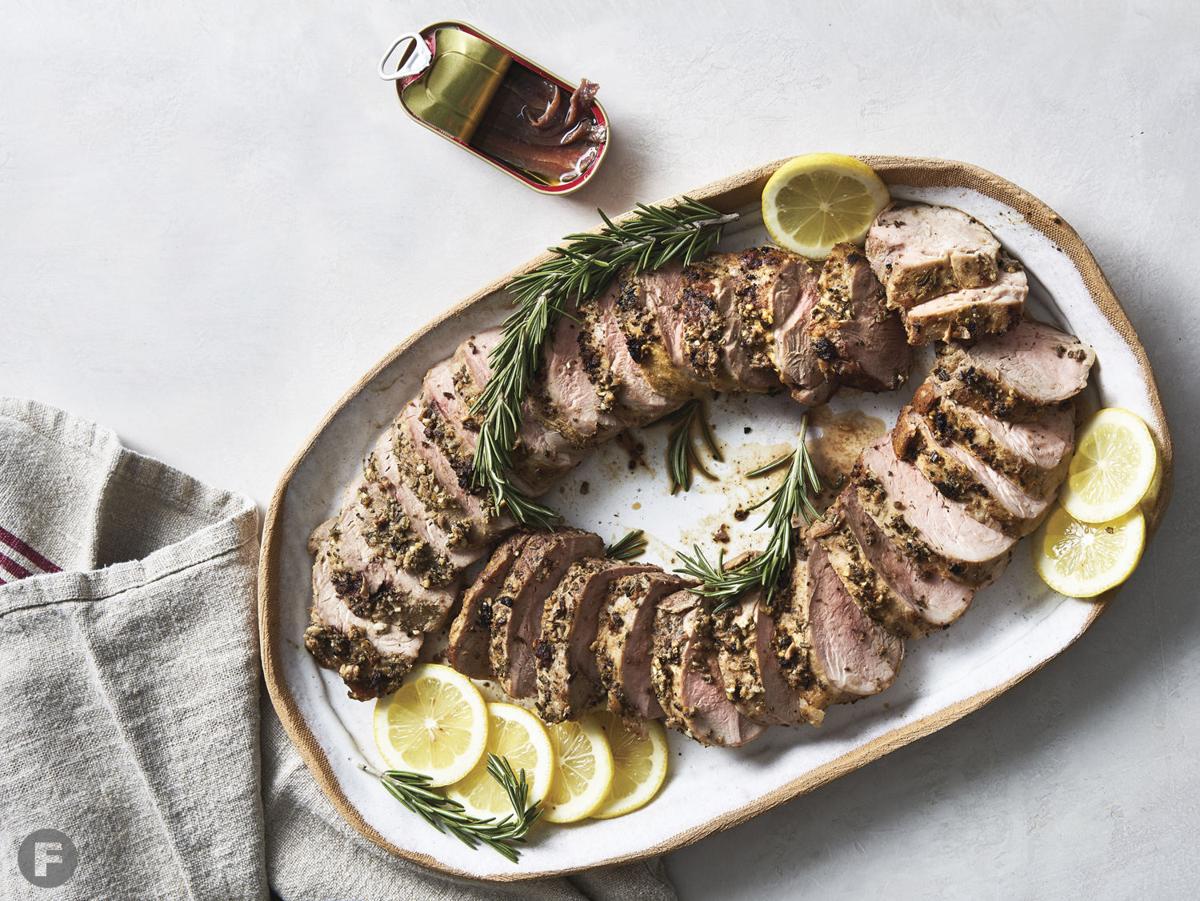 Anchovy-Rubbed Pork Tenderloin with Anchovy-Lemon Butter