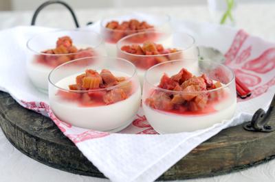 Buttermilk Panna Cotta with Rhubarb and Lemon Verbena | Sweets
