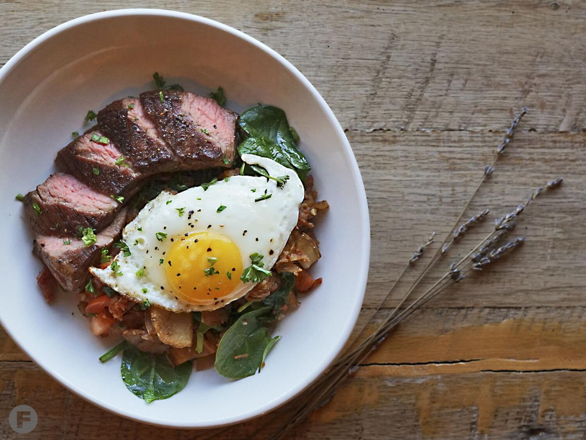 Boeuf and Pomme Hash with Lavender Balsamic Reduction