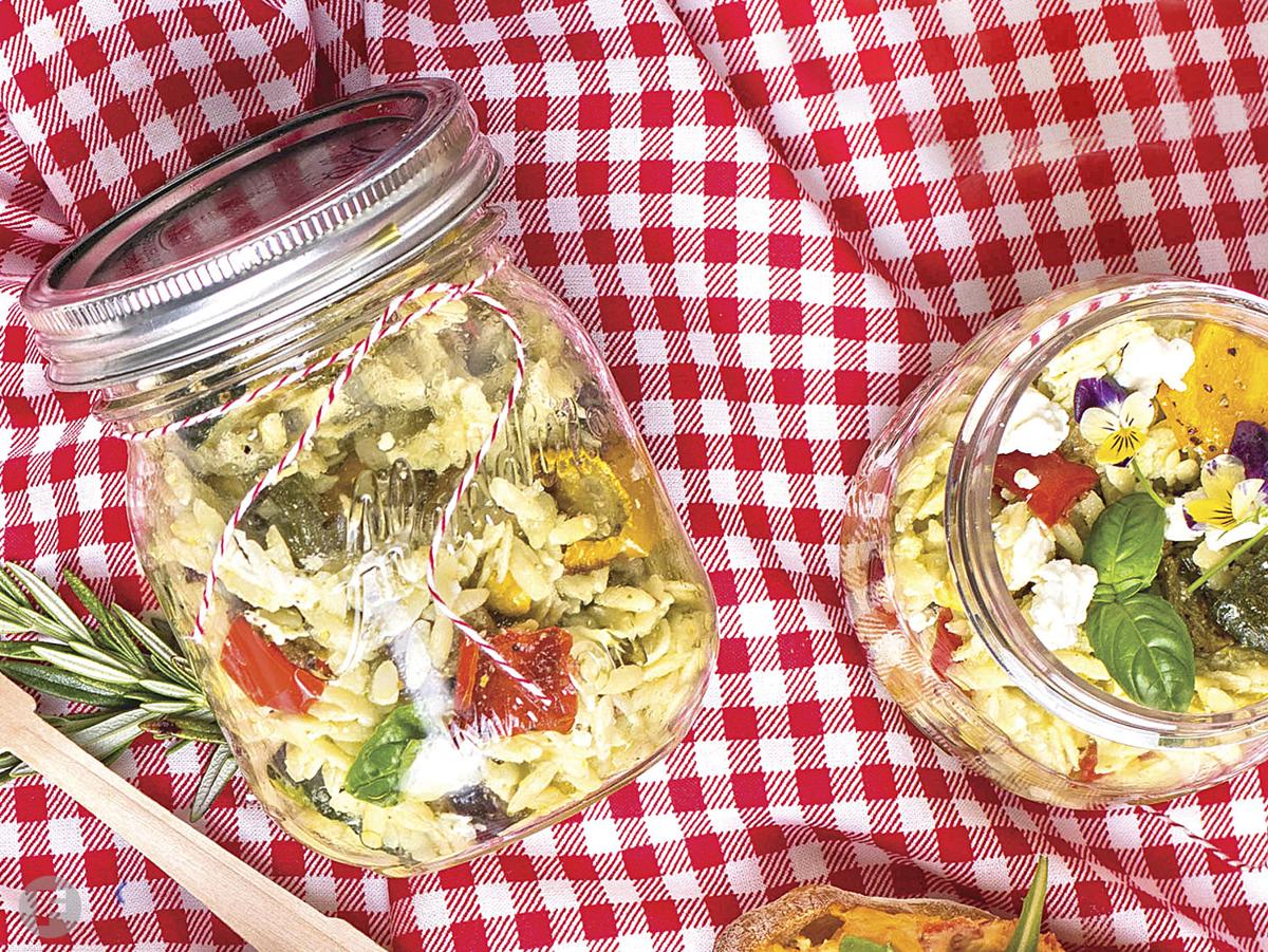 Vegetable-Orzo Pasta Salad with Goat Cheese