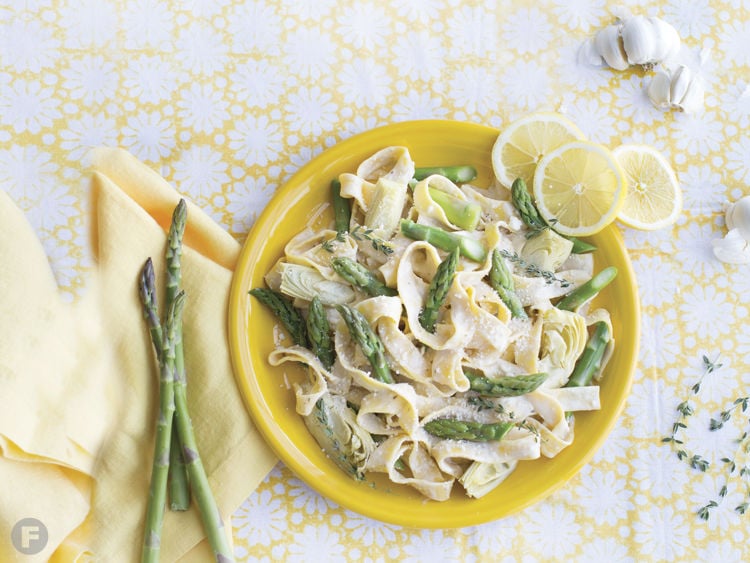 Pappardelle With Lemon, Baby Artichokes and Asparagus