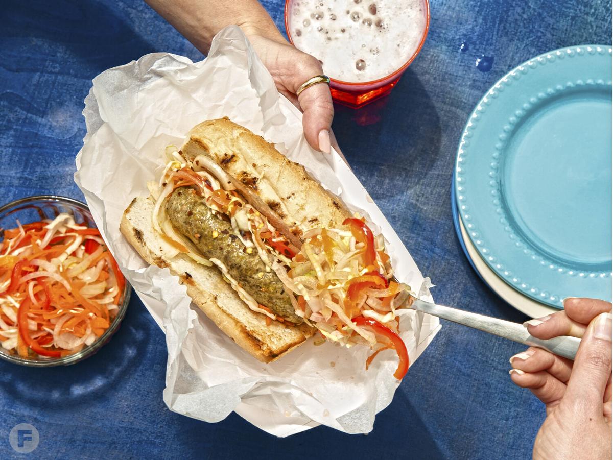 Sai Oua with Asian Slaw