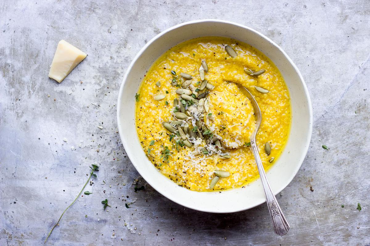 Creamy, Cheesy Pumpkin Polenta