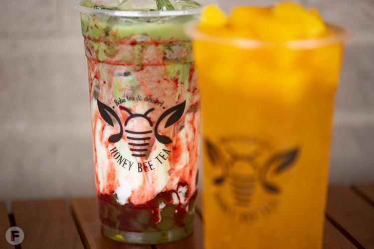 Sweeten up your day with a boba tea or crêpe cake from Honey Bee Tea in