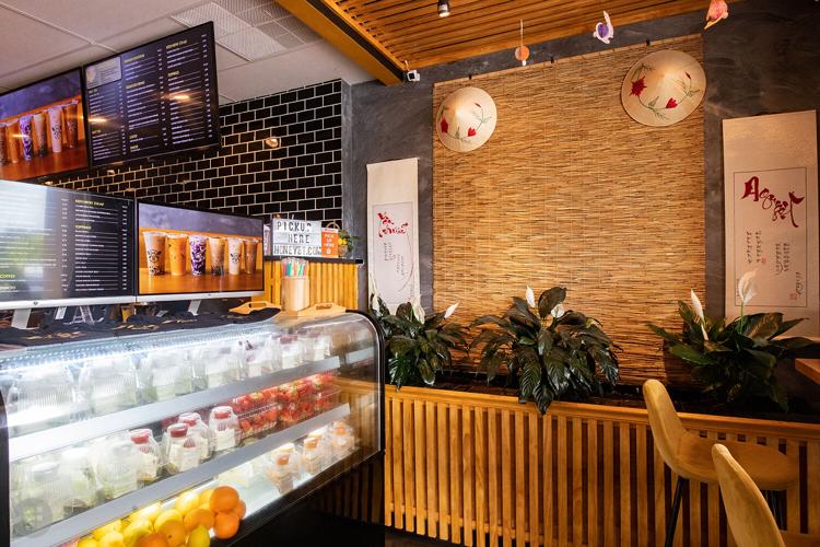 Sweeten up your day with a boba tea or crêpe cake from Honey Bee Tea in