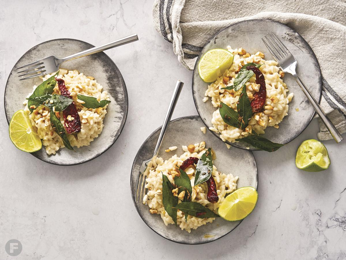 Coconut Risotto with Curry Leaf Tadka