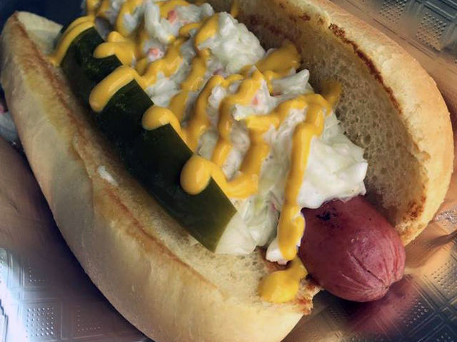 Slaw Dog from the NKC Hot Dog Cart