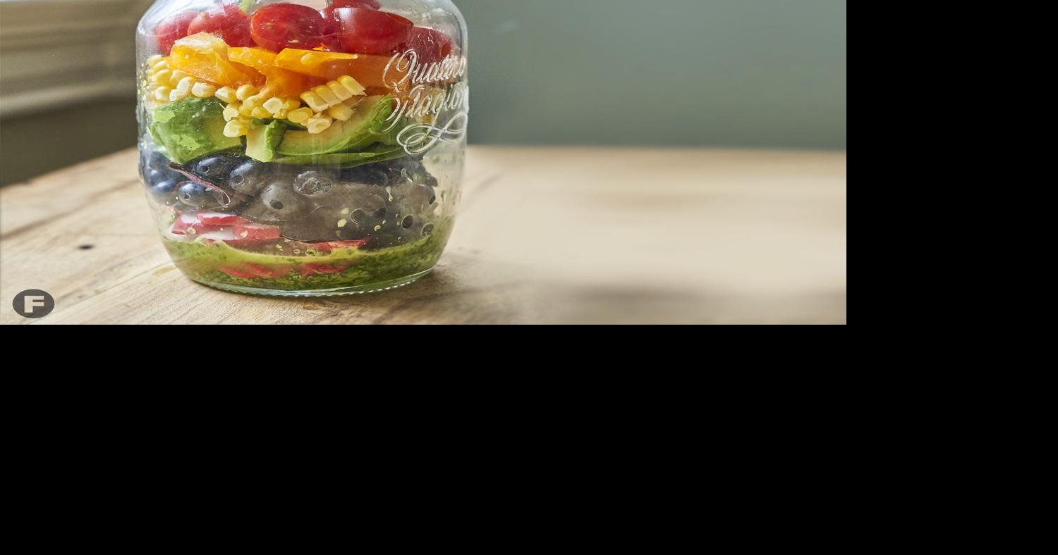 Rainbow Veggie Mason Jar Salad