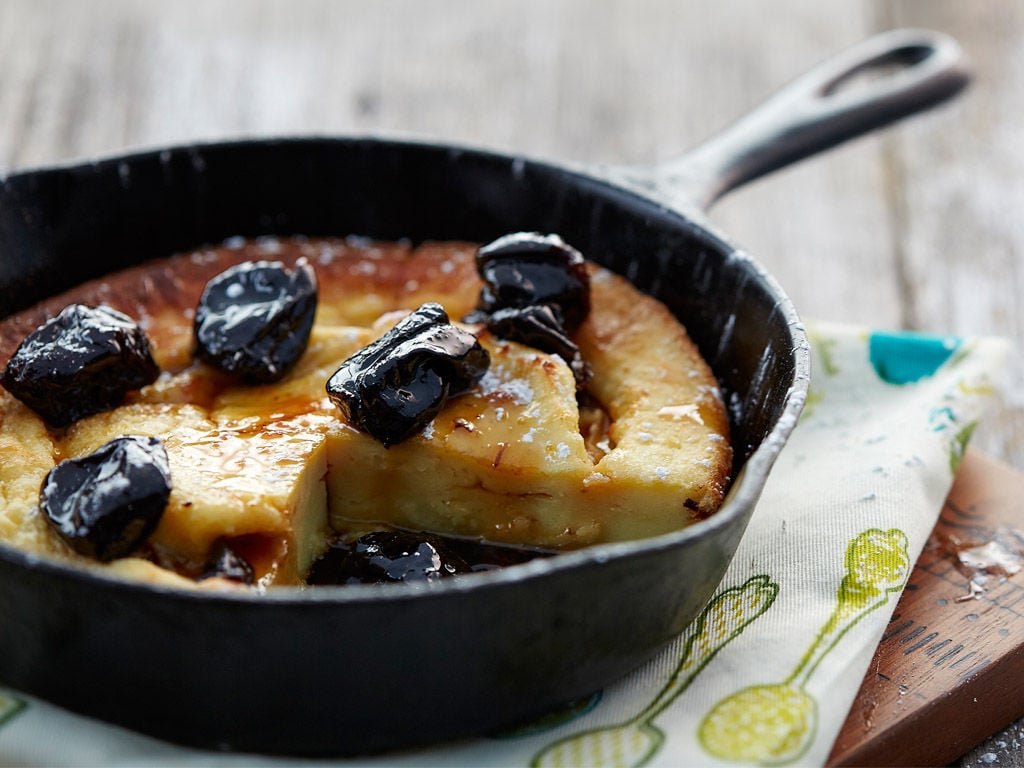 Ricotta Dutch Baby Pancake with MaplePrune Compote