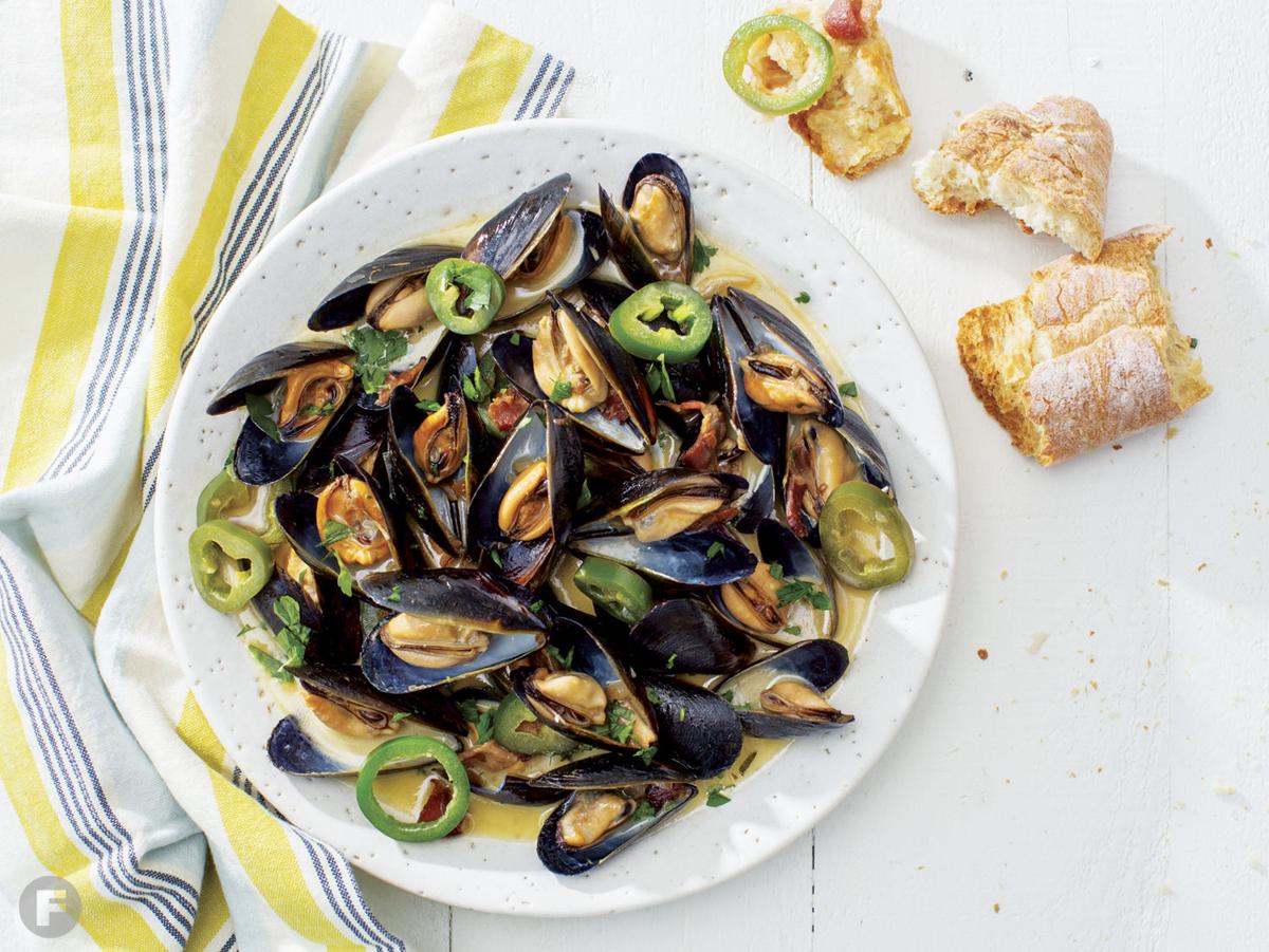 Mussels with Bourbon-Maple Syrup Cream Sauce