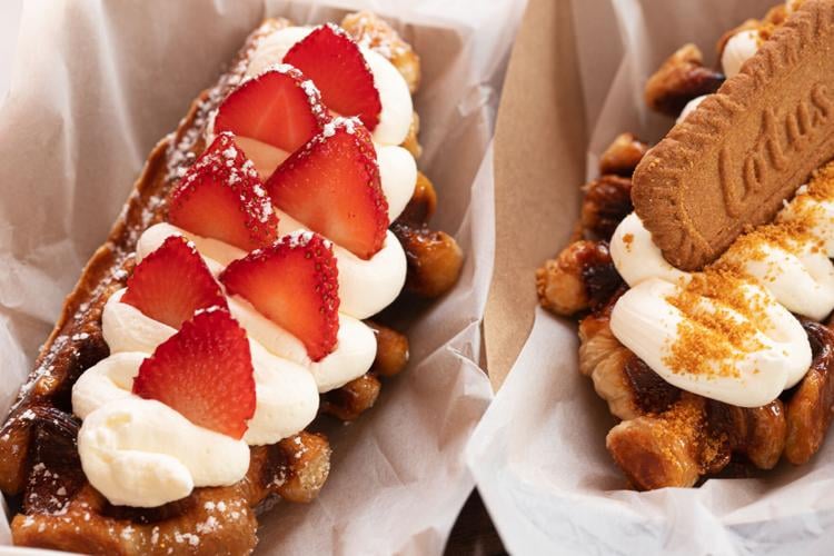 Cafe Ganadara strawberry and biscoff croffle