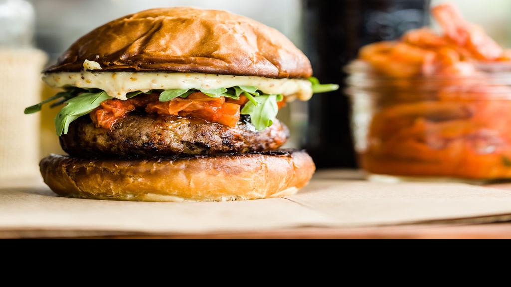 Omnivurger With Kimchi Main Courses Feastmagazine Com