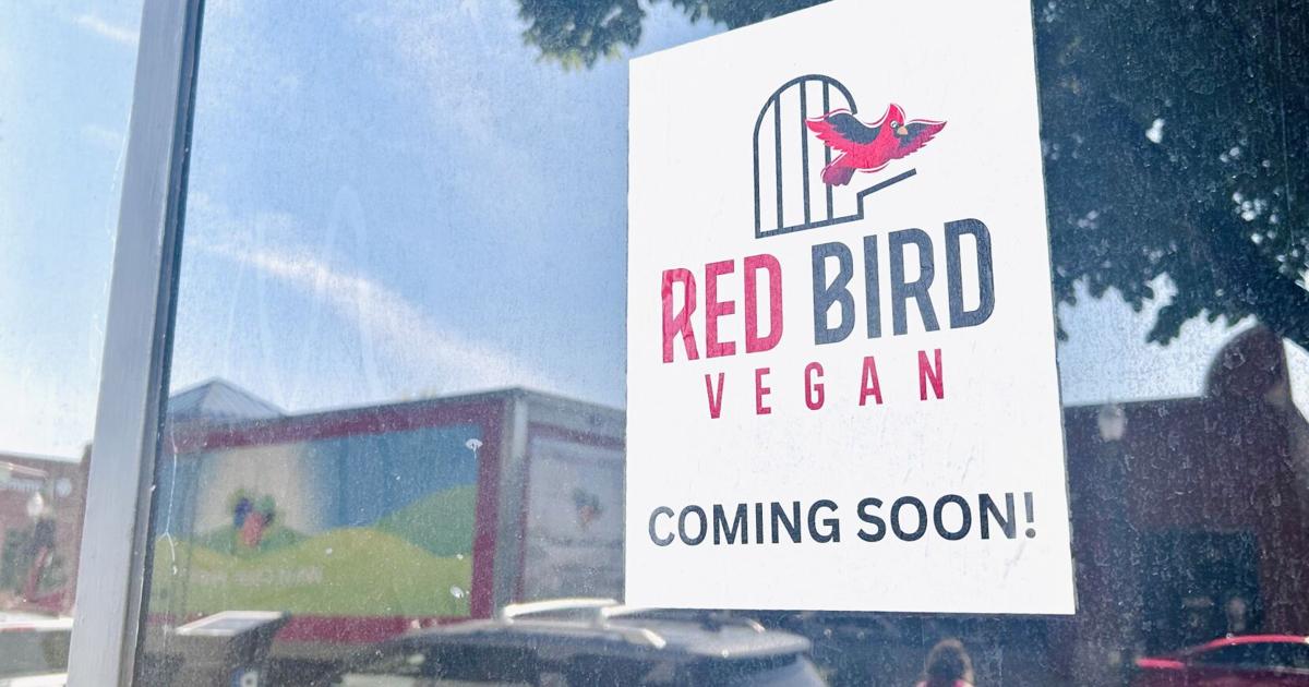 Red Bird Sign Red Bird Vegan sign