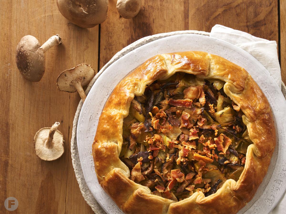 Leek, Shiitake and Bacon Galette