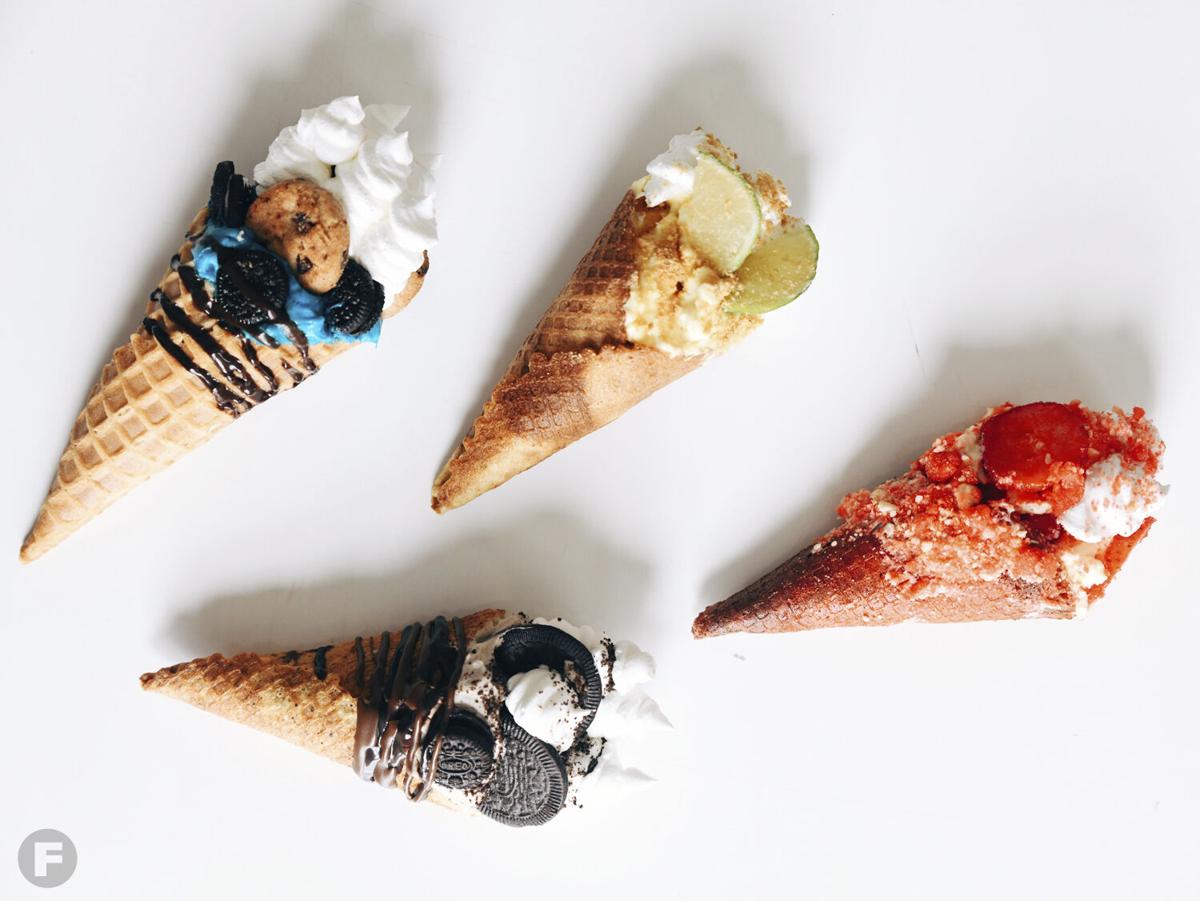 Queen Of The Cones Offers Whimsical Cheesecake Filled Waffle Cones In Kansas City Kansas City Feastmagazine Com Fruit waffle cones are dipped in melted chocolate then filled with fresh fruit for a healthy dessert idea any day of the week. queen of the cones offers whimsical