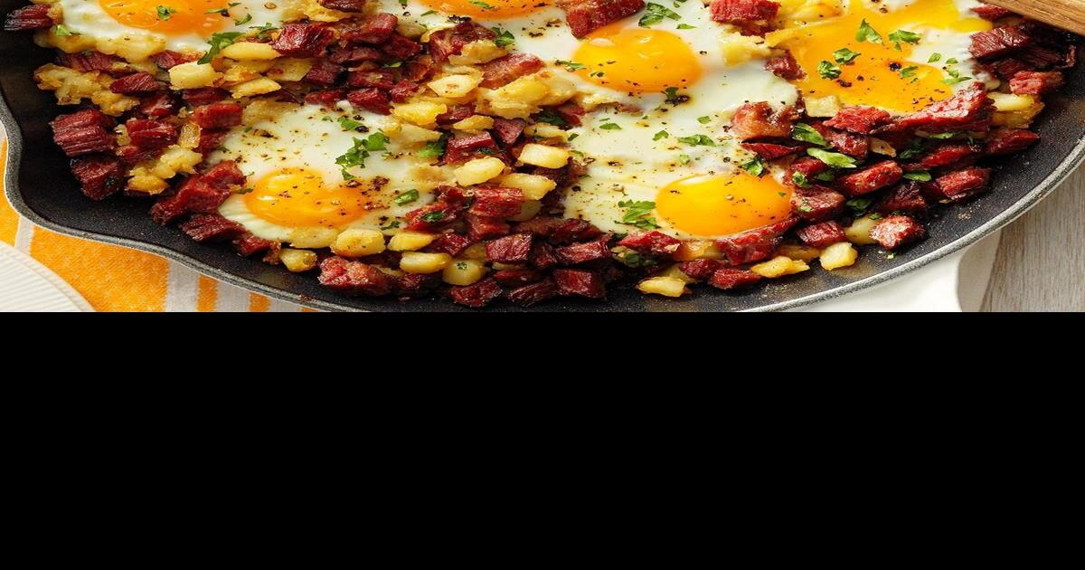 Beef Bites Corned Beef Hash and Eggs