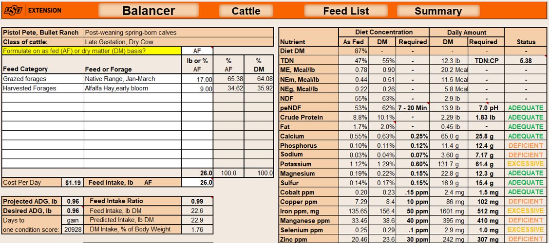 Opportunity Using Alfalfa as a Supplement for Beef Cows Cow/Calf