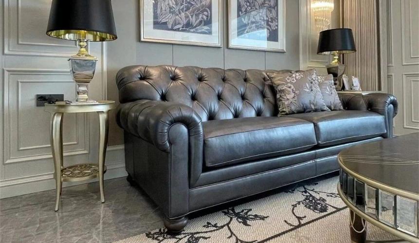 AviationFurnitures Premium Leather Chesterfield Sofa