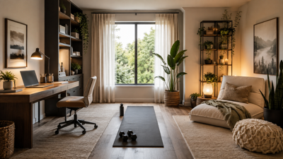 One Room, Three Purposes: How to Create a Home Workspace, Workout Area and Sanctuary