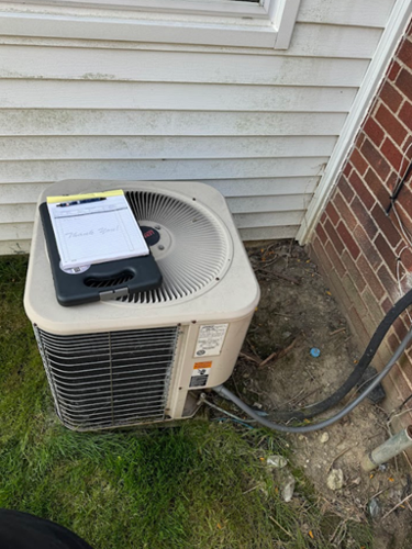 An HVAC system after a technician performed maintenance.