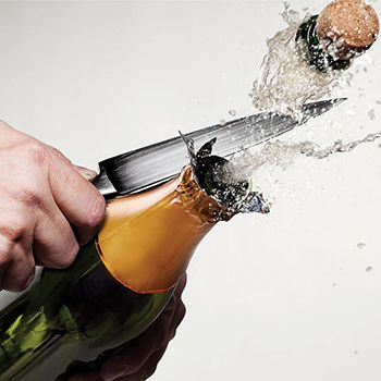 A Theatrical Way to Uncork Bubbly: A Sword