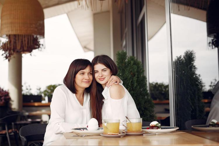 Young mother and daughter