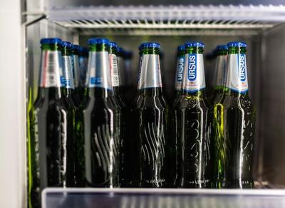 Beers chill in specific fridge meant for beverages