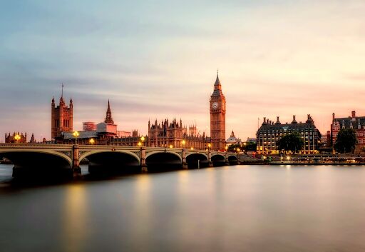 A Bridge looking over the Skyline While Having Fun In London