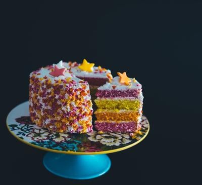 Birthday cake is transformed by sprinkled sides