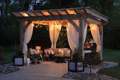 A modern oasis on a patio