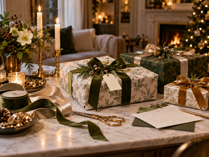 A gift lying on dining table