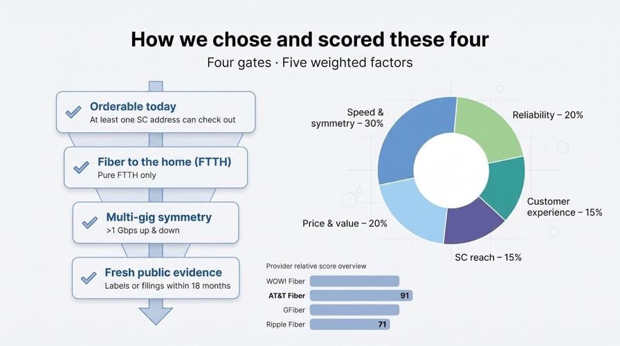 Fastest Fiber Internet Providers in South Carolina: 4 Symmetrical Multi-Gig Picks