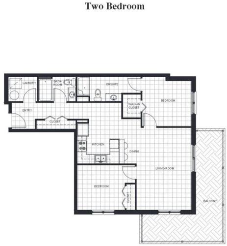 The two bedroom floorplan