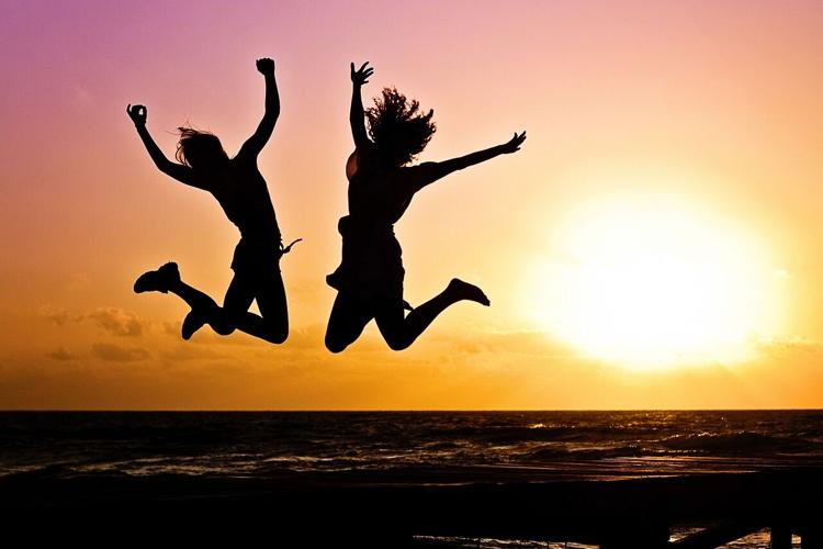 Women jump for joy after kicking their nail-biting habit